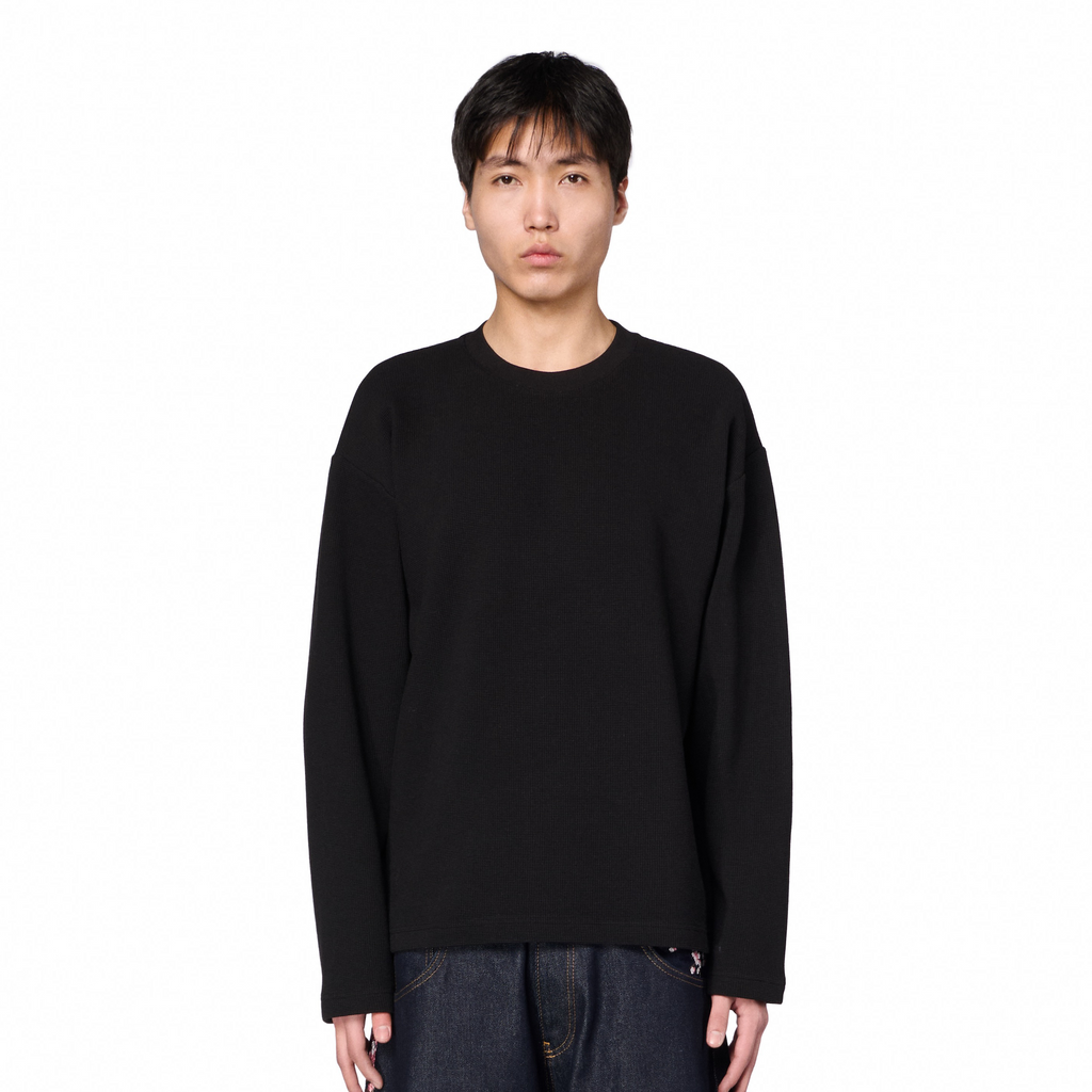 "blossom" waffle Longsleeve black