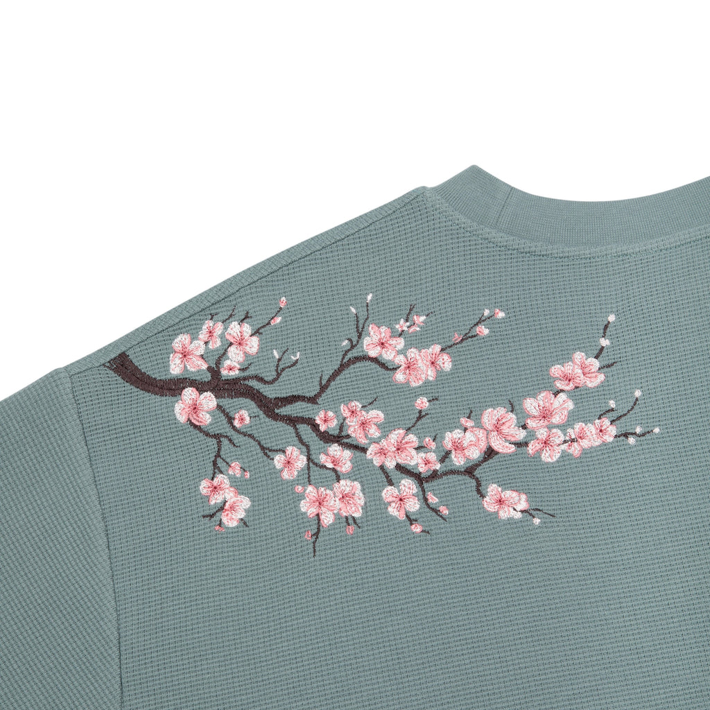 "blossom" waffle Longsleeve blue